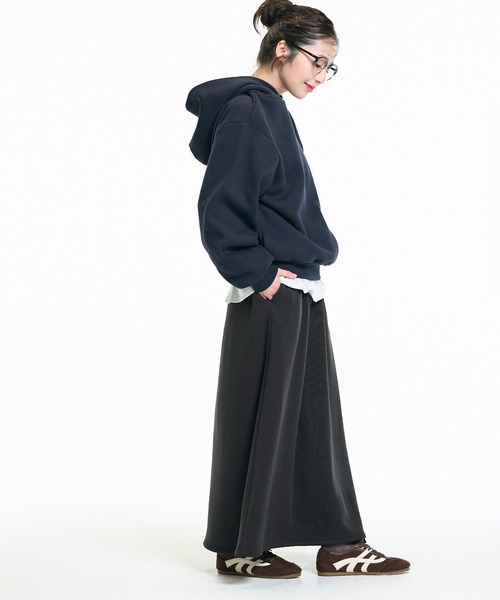 coca（coca）（コカ）の「【DAILY WARM】裏シャギーフレアスカート（スカート・レディース・ブラック/チャコール・L/S/M）」の8枚目の写真