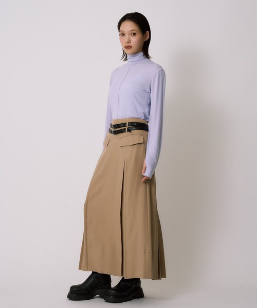 UNITED TOKYO（ユナイテッドトウキョウ）の「Cashmere Silk Turtle Neck Jersey｜ウォッシャブル/保温/レイヤード/オフィスカジュアル/冬服（Tシャツ/カットソー・レディース・アイボリー/ラベンダー/ブラック・FREE）」の5枚目の写真