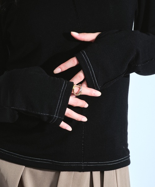 UNITED TOKYO(ユナイテッドトウキョウ)の「Cashmere Silk Turtle Neck Jersey|ウォッシャブル/保温/レイヤード/オフィスカジュアル(Tシャツ/カットソー・レディース・アイボリー/ラベンダー/ブラック・FREE)」の20枚目の写真