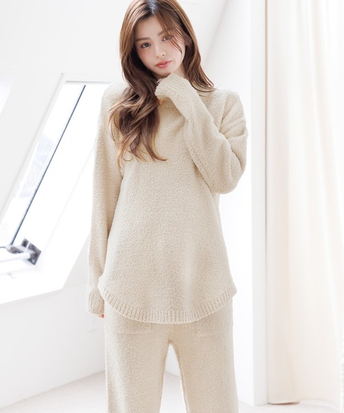 Dita（ディータ）の「モールニットチュニック×ロングパンツセット（Tシャツ/カットソー・レディース・ベージュ/グレー/ピンク/ミント・M/L）」の8枚目の写真