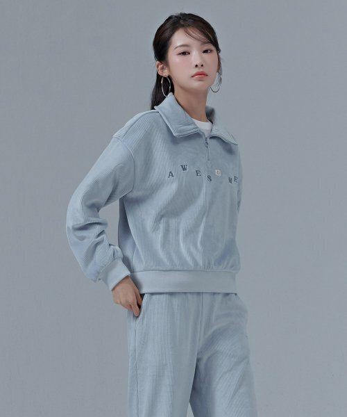 CHASECULT(チェイスカルト)の「女性起毛半ジップスウェット-CFRG5175D0D(スウェット・レディース・ブルー・85/90)」の3枚目の写真