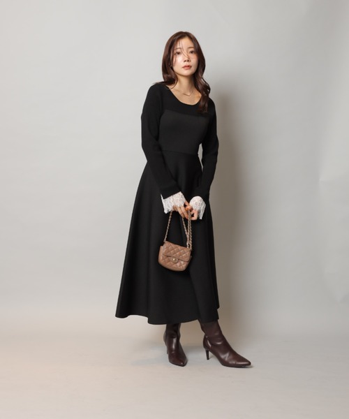 袖レースビスチェ切替ワンピース（ワンピース）｜Apuweiser-riche