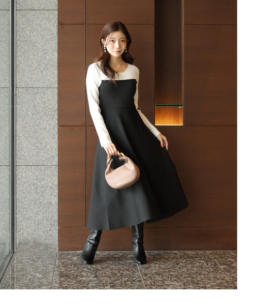 袖レースビスチェ切替ワンピース（ワンピース）｜Apuweiser-riche