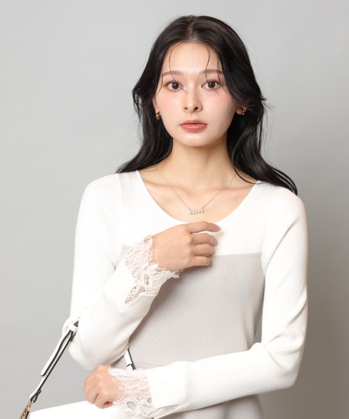 袖レースビスチェ切替ワンピース（ワンピース）｜Apuweiser-riche