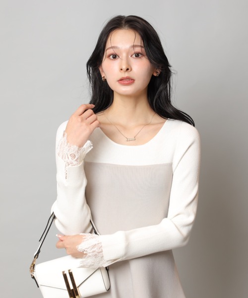 袖レースビスチェ切替ワンピース（ワンピース）｜Apuweiser-riche