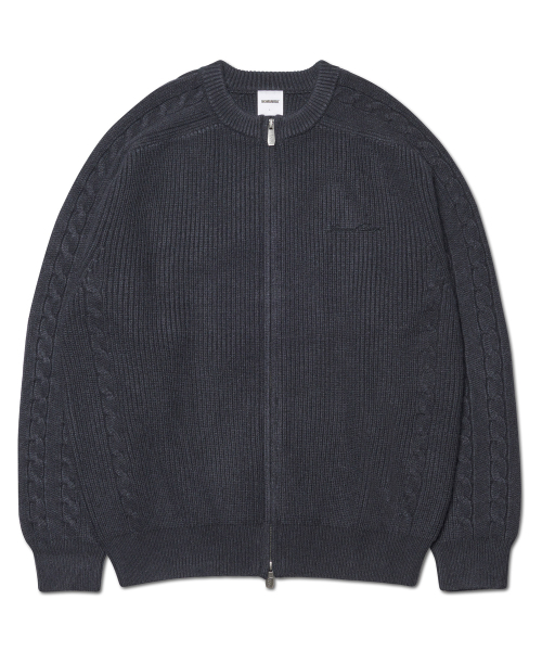 NOMANUAL(NOMANUAL)の「ANOMALY KNIT ZIP-UP - CHARCOAL(カーディガン/ボレロ・レディース・その他・SMALL/MEDIUM/LARGE)」の1枚目の写真