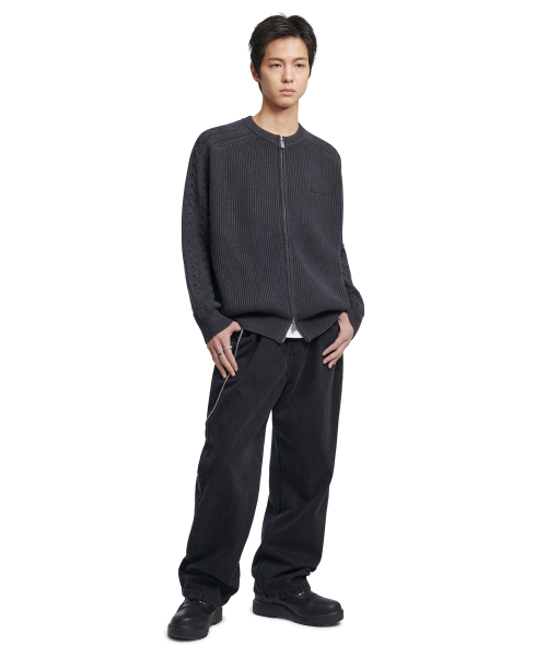 NOMANUAL(NOMANUAL)の「ANOMALY KNIT ZIP-UP - CHARCOAL(カーディガン/ボレロ・レディース・その他・SMALL/MEDIUM/LARGE)」の3枚目の写真