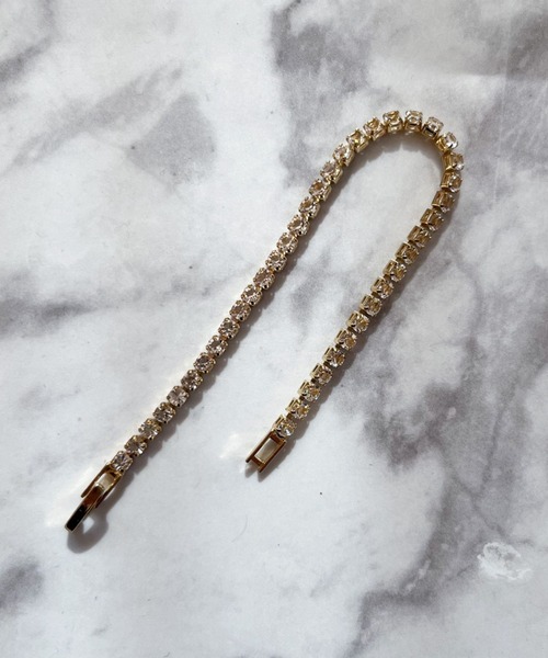 yu-ka（ユーカ）の「YU-KA:ラインストーンブレスレット line stone bracelet（ブレスレット・レディース・ゴールド/シルバー/マルチ・FREE）」の8枚目の写真