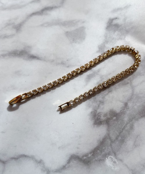 yu-ka（ユーカ）の「YU-KA:ラインストーンブレスレット line stone bracelet（ブレスレット・レディース・ゴールド/シルバー/マルチ・FREE）」の7枚目の写真