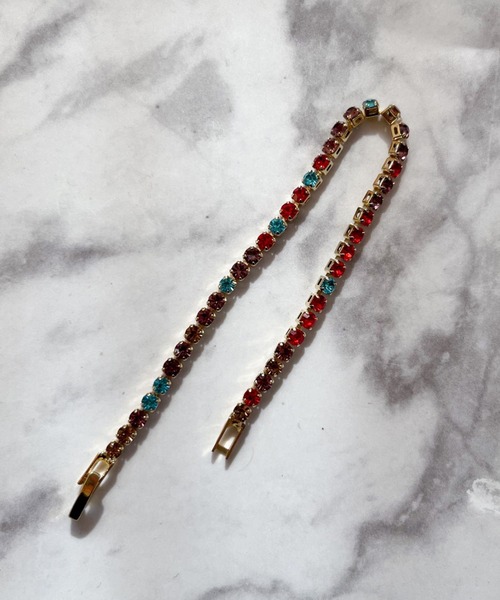 yu-ka（ユーカ）の「YU-KA:ラインストーンブレスレット line stone bracelet（ブレスレット・レディース・ゴールド/シルバー/マルチ・FREE）」の9枚目の写真