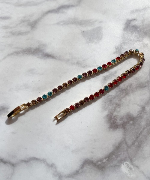 yu-ka（ユーカ）の「YU-KA:ラインストーンブレスレット line stone bracelet（ブレスレット・レディース・ゴールド/シルバー/マルチ・FREE）」の10枚目の写真
