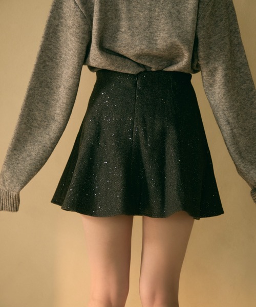 TITTY&CO.（ティティーアンドコー）の「ラメフレアミニスカート（スカート・レディース・ブラック/グレー・FREE）」の11枚目の写真