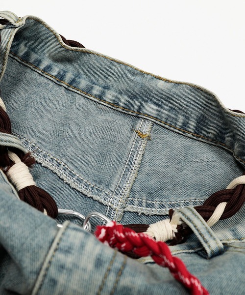 HOOK(フック)の「HOOK -select- パラコードベルト付きデニムバルーンパンツ(デニムパンツ・メンズ・ブラック/ブルー・M/L/S)」の12枚目の写真