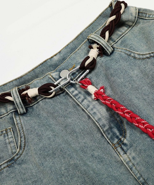 HOOK(フック)の「HOOK -select- パラコードベルト付きデニムバルーンパンツ(デニムパンツ・メンズ・ブラック/ブルー・M/L/S)」の11枚目の写真