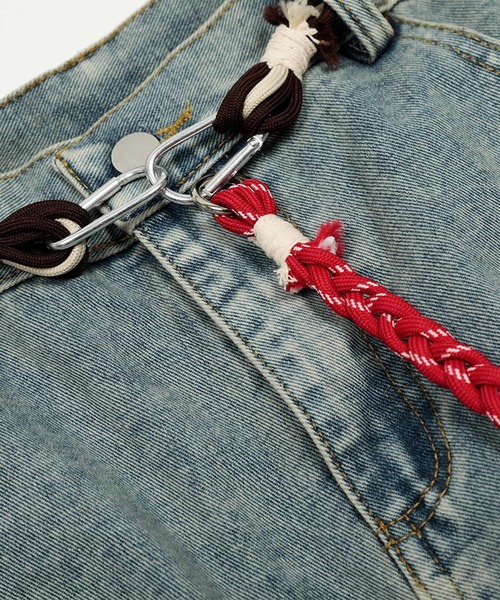 HOOK(フック)の「HOOK -select- パラコードベルト付きデニムバルーンパンツ(デニムパンツ・メンズ・ブラック/ブルー・M/L/S)」の7枚目の写真