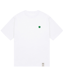 [UNISEX-24]ドローイングクローバー半袖Tシャツ_ホワイト