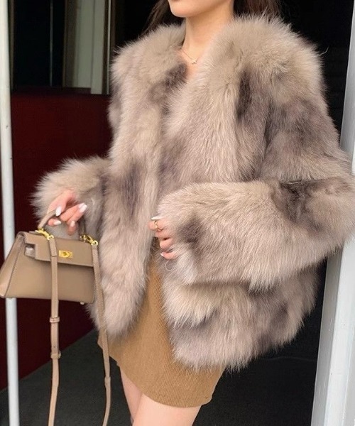 セール】【秋冬新作】配色フェイクファージャケット（その他アウター