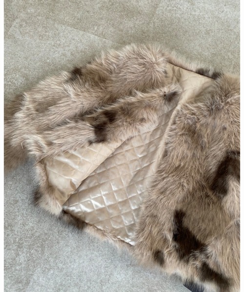 EGGKA ネクタイディテール付き豪華なフェイクファージャケット EGGKA ネクタイディテール付き豪華なフェイクファージャケット 楽天