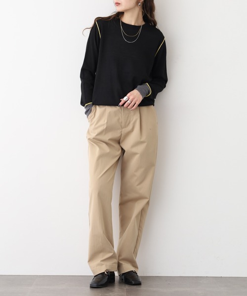 Anna Nicola(アンナニコラ)の「Anna Nicola シルク混配色ニット(ニット/セーター・レディース・モカ/ベージュ/ブラック・38)」の13枚目の写真