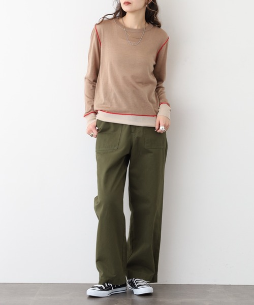 Anna Nicola(アンナニコラ)の「Anna Nicola シルク混配色ニット(ニット/セーター・レディース・モカ/ベージュ/ブラック・38)」の17枚目の写真