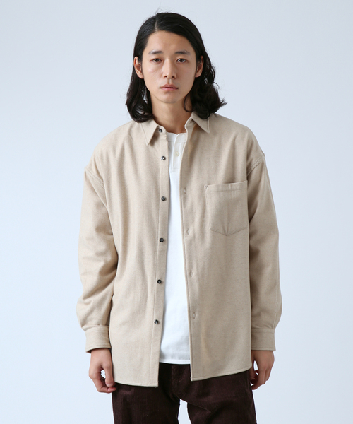 B.C STOCK（ベーセーストック）の「【BOYCOM/ボイコム】ビーバー加工 ウールレギュラーカラーシャツ（シャツ/ブラウス・メンズ・グレー/ブラウン/ブラック・LARGE/MEDIUM）」の19枚目の写真