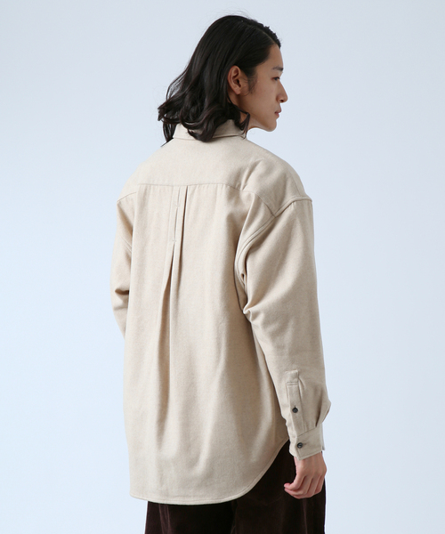 B.C STOCK（ベーセーストック）の「【BOYCOM/ボイコム】ビーバー加工 ウールレギュラーカラーシャツ（シャツ/ブラウス・メンズ・グレー/ブラウン/ブラック・LARGE/MEDIUM）」の21枚目の写真