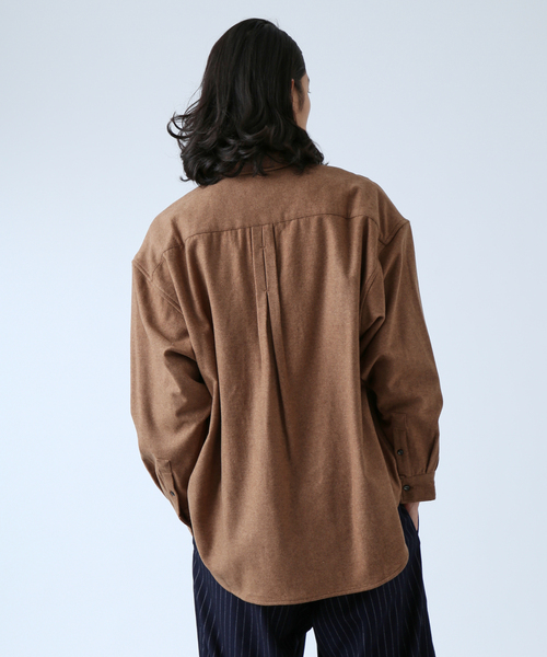 B.C STOCK（ベーセーストック）の「【BOYCOM/ボイコム】ビーバー加工 ウールレギュラーカラーシャツ（シャツ/ブラウス・メンズ・グレー/ブラウン/ブラック・LARGE/MEDIUM）」の13枚目の写真