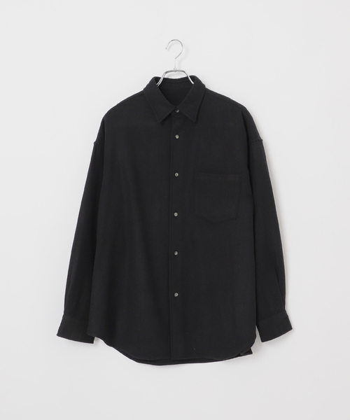 B.C STOCK（ベーセーストック）の「【BOYCOM/ボイコム】ビーバー加工 ウールレギュラーカラーシャツ（シャツ/ブラウス・メンズ・グレー/ブラウン/ブラック・LARGE/MEDIUM）」の14枚目の写真