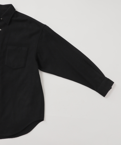 B.C STOCK（ベーセーストック）の「【BOYCOM/ボイコム】ビーバー加工 ウールレギュラーカラーシャツ（シャツ/ブラウス・メンズ・グレー/ブラウン/ブラック・LARGE/MEDIUM）」の10枚目の写真