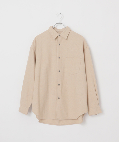 B.C STOCK（ベーセーストック）の「【BOYCOM/ボイコム】ビーバー加工 ウールレギュラーカラーシャツ（シャツ/ブラウス・メンズ・グレー/ブラウン/ブラック・LARGE/MEDIUM）」の5枚目の写真