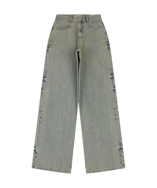 ORDINARY HOLIDAY（オーディナリー ホリデー）の「STUDDED DENIM WIDE PANTS [SKY BLUE]（デニムパンツ・レディース・その他・SMALL/MEDIUM）」の2枚目の写真