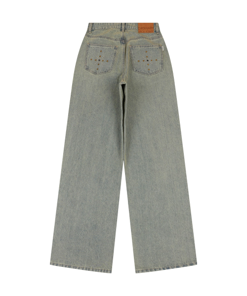 ORDINARY HOLIDAY（オーディナリー ホリデー）の「STUDDED DENIM WIDE PANTS [SKY BLUE]（デニムパンツ・レディース・その他・SMALL/MEDIUM）」の3枚目の写真
