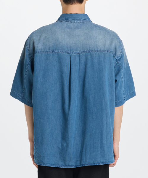 KICHUL(キチョル)の「Summer half denim shirt (indigo)(シャツ/ブラウス・メンズ・その他・SMALL/LARGE/MEDIUM)」の3枚目の写真