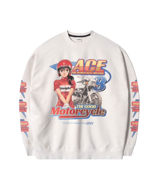 QT8 GARMENTS(キューティーエイトガーメント)の「RG Ace Motors Vintage Washed Sweatshirt (Ecru)(スウェット・レディース・その他・MEDIUM/LARGE/X-LARGE)」の2枚目の写真