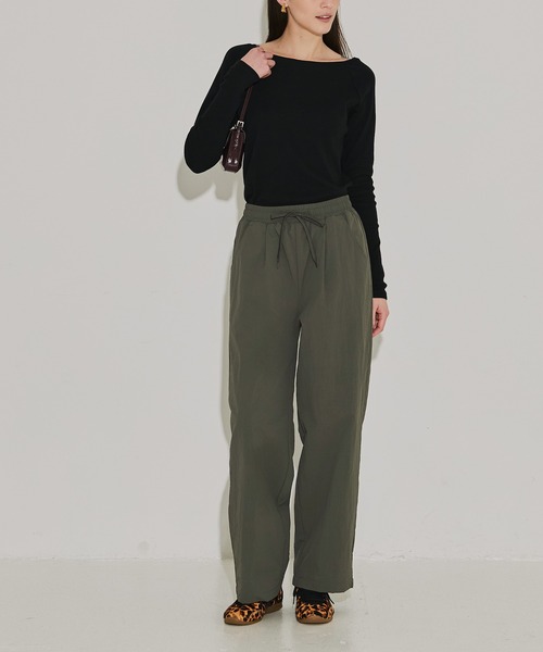 coca(coca)(コカ)の「【DAILY WARM】ナイロン微起毛タックパンツ(その他パンツ・レディース・ブラック/カーキ・L/M/S)」の7枚目の写真