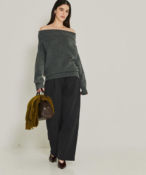 coca(coca)(コカ)の「【DAILY WARM】ナイロン微起毛タックパンツ(その他パンツ・レディース・ブラック/カーキ・L/M/S)」の12枚目の写真