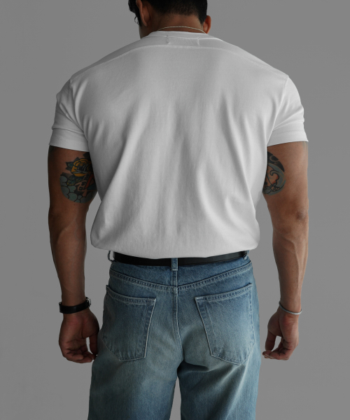 BOWLOW PRODUCT（バウロープロダクト）の「パネルヘンリーネックTシャツ[アイボリー]（Tシャツ/カットソー・メンズ・その他・MEDIUM/LARGE/X-LARGE）」の4枚目の写真