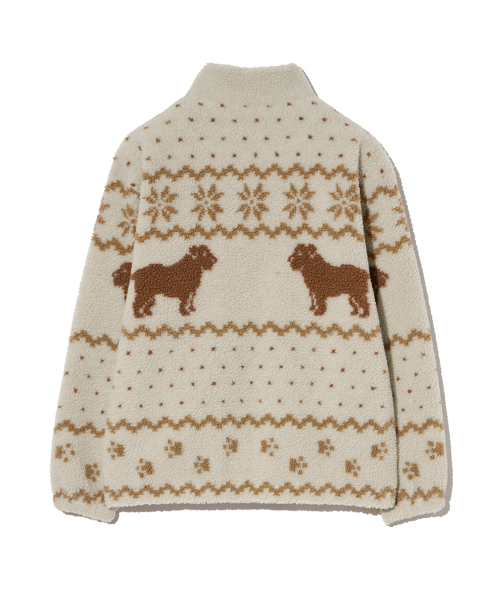 YALE（イェール）の「ジャカードボアフリースジャケット_アイボリー（その他アウター・レディース・その他・SMALL/MEDIUM/LARGE/X-LARGE）」の4枚目の写真