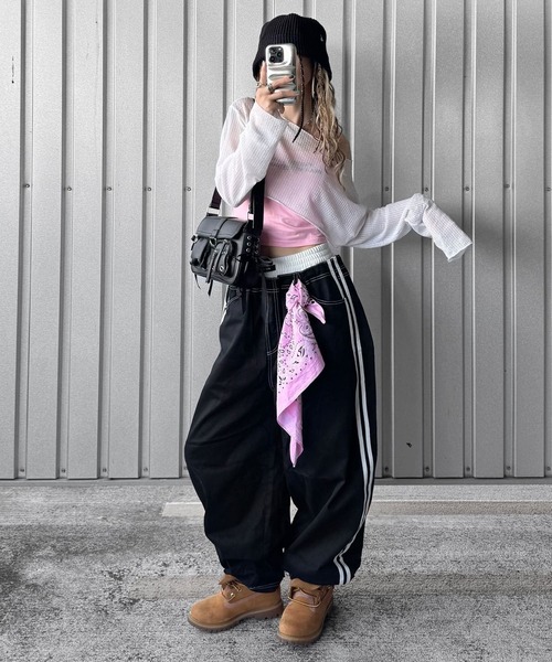 BLACKQUEEN(ブラッククイーン)の「【BLACKQUEEN】Wウエストカーブパンツ 《KIKUさんコラボパンツ》(その他パンツ・レディース・ブラック/ベージュ・M)」の11枚目の写真
