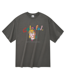 カラフル半袖Tシャツグレー