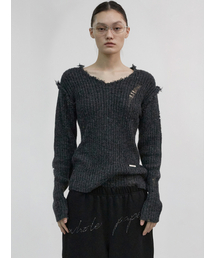 WHOLE PAPER（ホールペーパー）の「デミジルーズニットトップ（チャコール）（ニット/セーター）」