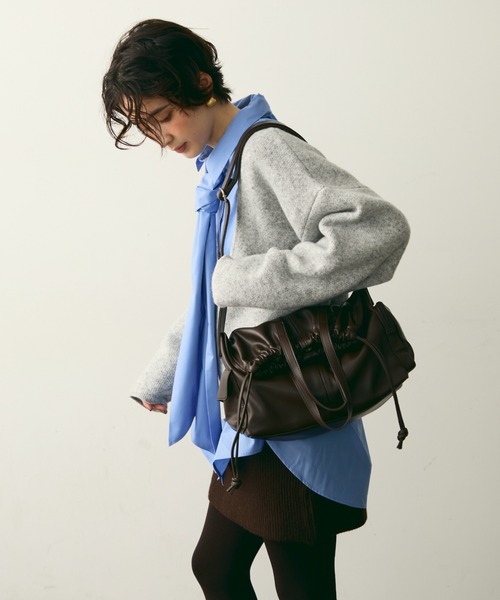 Trish(トリッシュ)の「サイドポケット2WAYBAG(ショルダーバッグ・レディース・ブラウン/ブラック・FREE)」の3枚目の写真