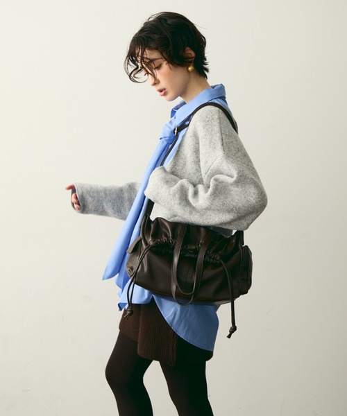 Trish(トリッシュ)の「サイドポケット2WAYBAG(ショルダーバッグ・レディース・ブラウン/ブラック・FREE)」の4枚目の写真
