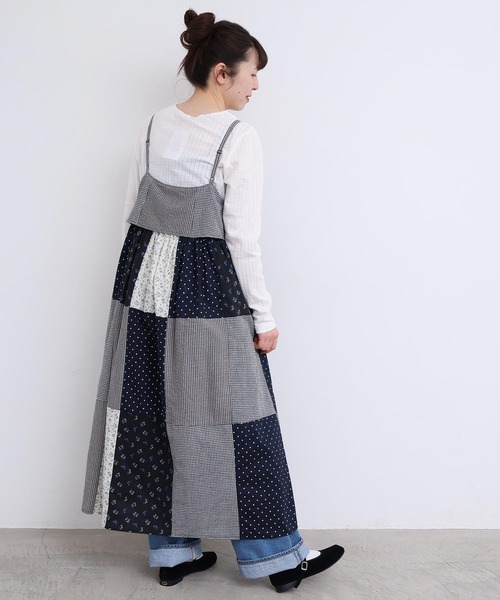 l'atelier du savon（アトリエドサボン）の「little garden パッチワークキャミワンピース（ワンピース・レディース・サックスブルー/ブラック・FREE）」の19枚目の写真