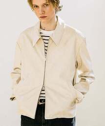 VASTIC（バスティック）の「セミオーバーシンプルレザージャケット_アイボリー（ライダースジャケット）」