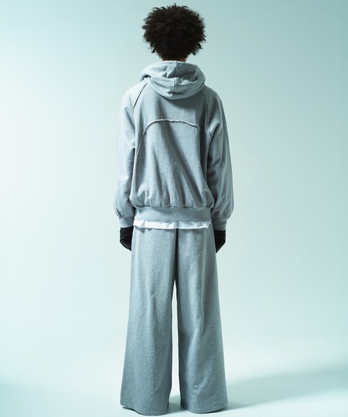 CAMPHOR WOOD（カンファーウッド）の「WIDE BAGGY GRIDDER SWEAT PANTS / ワイドバギーグリッダースウェットパンツ（スウェットパンツ・メンズ・グレー/ブラック・SMALL/MEDIUM/LARGE）」の9枚目の写真