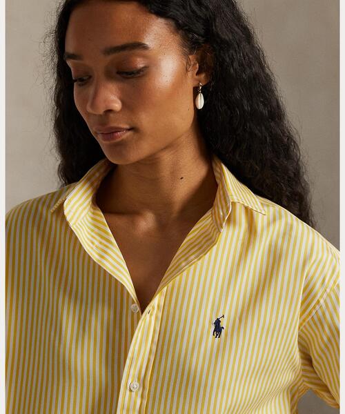 POLO RALPH LAUREN（ポロ ラルフ ローレン）の「ストライプド コットン シャツ（シャツ/ブラウス・レディース・イエロー・M/S/XS/XXS）」の4枚目の写真