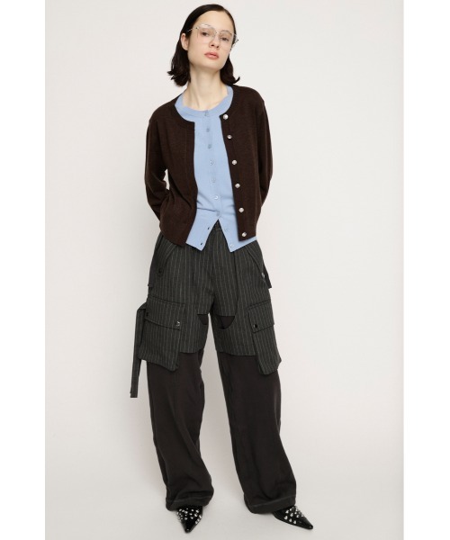 SLY（スライ）の「【2026SS新作】KNIT DOCKING CARGO PT ニットドッキング カーゴパンツ 冬服 春服（カーゴパンツ・レディース・ライトベージュ/グレー系その他2・1/2）」の3枚目の写真