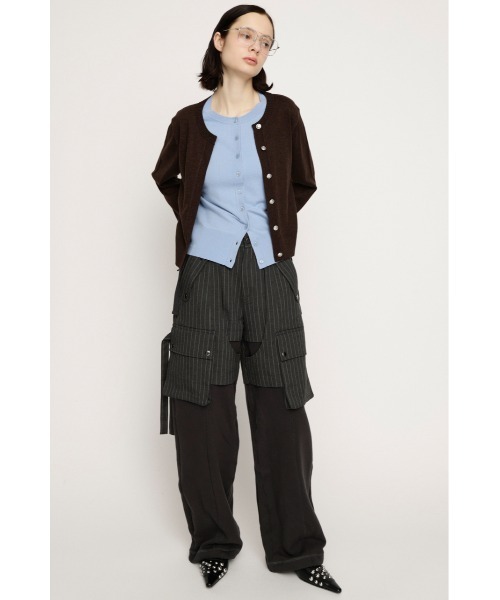 SLY（スライ）の「【2026SS新作】KNIT DOCKING CARGO PT ニットドッキング カーゴパンツ 冬服 春服（カーゴパンツ・レディース・ライトベージュ/グレー系その他2・1/2）」の4枚目の写真