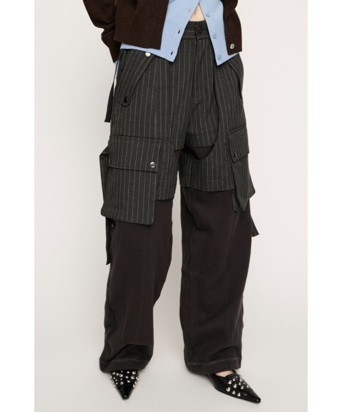 SLY（スライ）の「【2026SS新作】KNIT DOCKING CARGO PT ニットドッキング カーゴパンツ 冬服 春服（カーゴパンツ・レディース・ライトベージュ/グレー系その他2・1/2）」の5枚目の写真